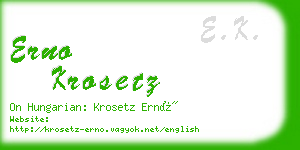 erno krosetz business card